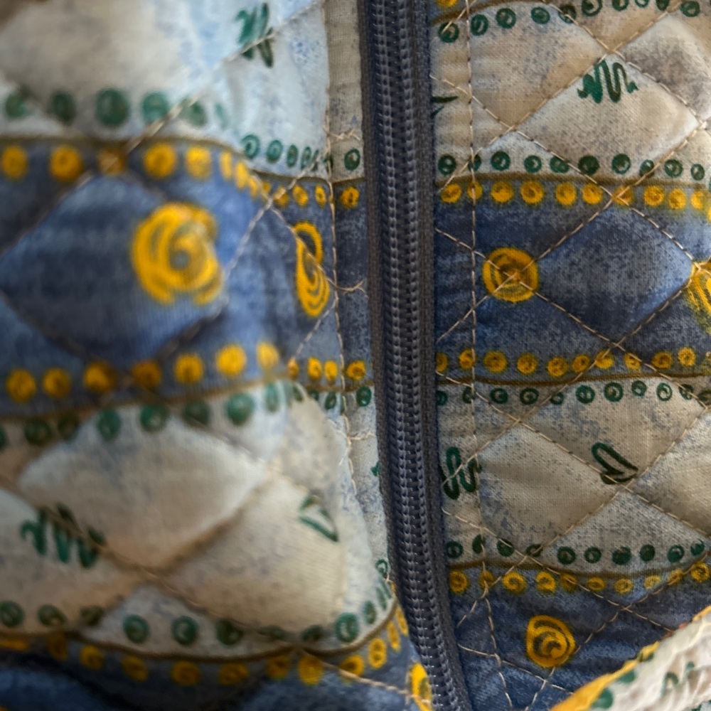 NWT Lily Waters QUILTED PAISLEY Travel Duffel Tote Bag Blue Yellow 13" - Picture 7 of 9